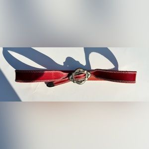 Gorgeous Red leather belt vintage size M Liz Claiborne made in Taiwan EUC